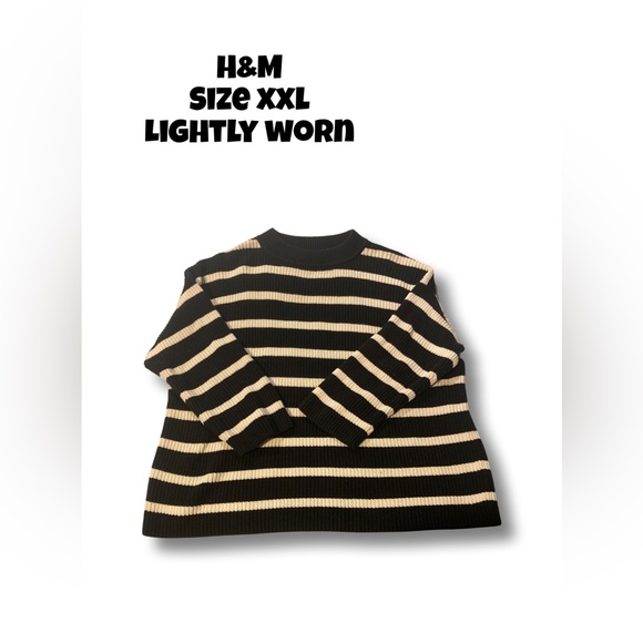H&M Sweaters Black And White Chunky Hm Sweater Poshmark